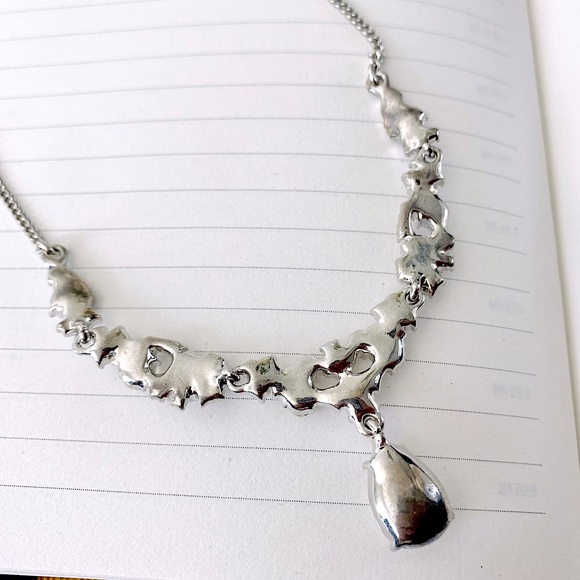 Givenchy Silver-tone Crystal Cluster Necklace - Picture 10 of 14